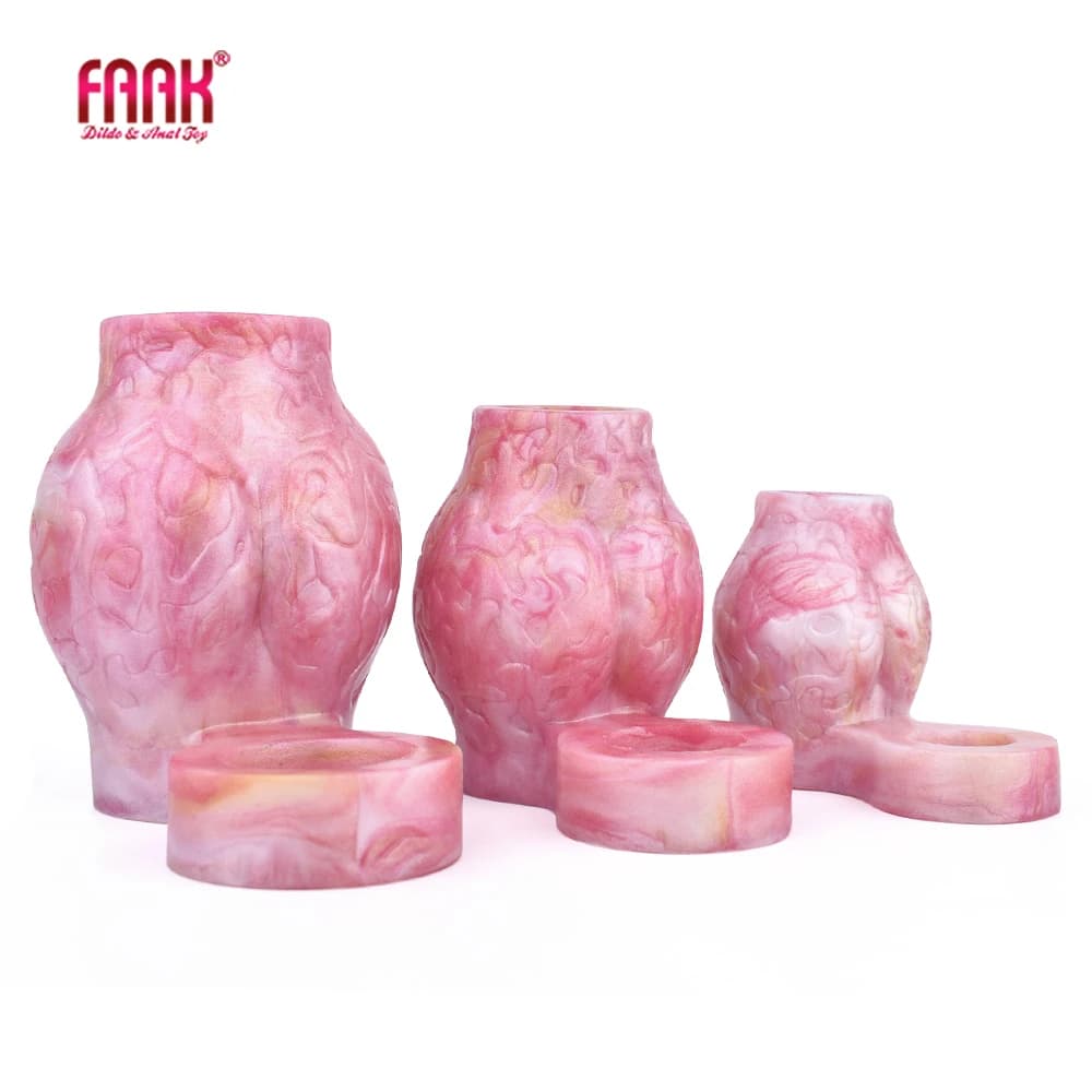 FAAK Silicone Cock Ring Dildo Sleeve Dog Knot Men Penis Enlargement Glans Masturbate Stimulate Sex Toys For Men Size S M L