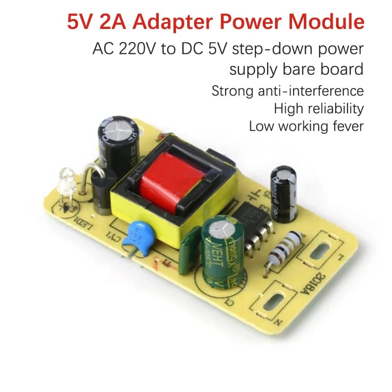 1PC 5V 2A Adapter AC 220V To DC 5V Switching Power Supply Module Step-Down Power Supply Board