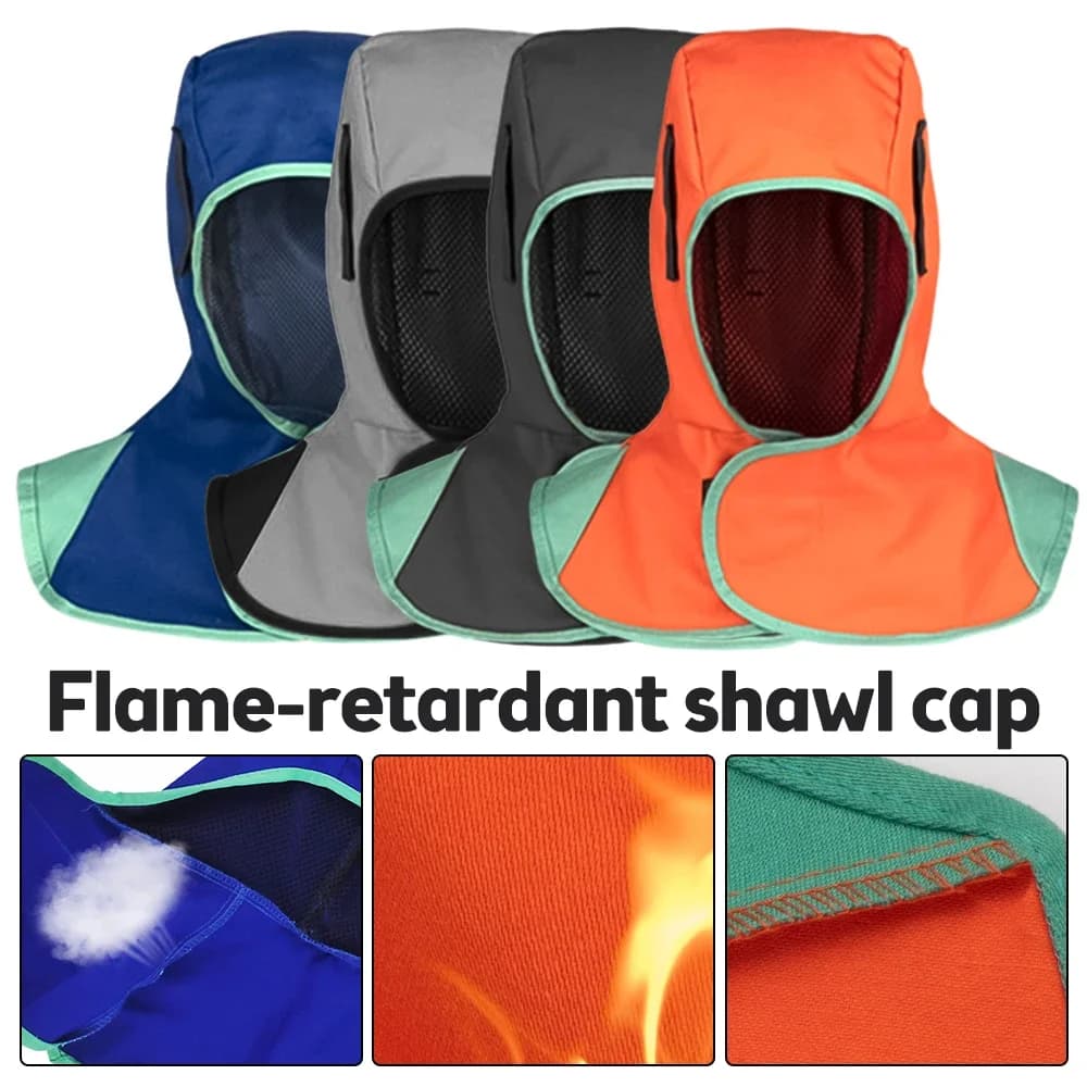 Welding Hood for Men Full Protective Washable Breathable Welding Neck Cover Flame-Retardant Protective Welding Cap for Welder