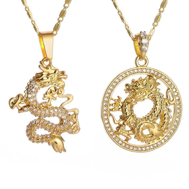Exquisite Zircon Inlaid Twelve Zodiac Dragon Pendant Necklace Suitable for Women's Lucky Charm Amulet Jewelry