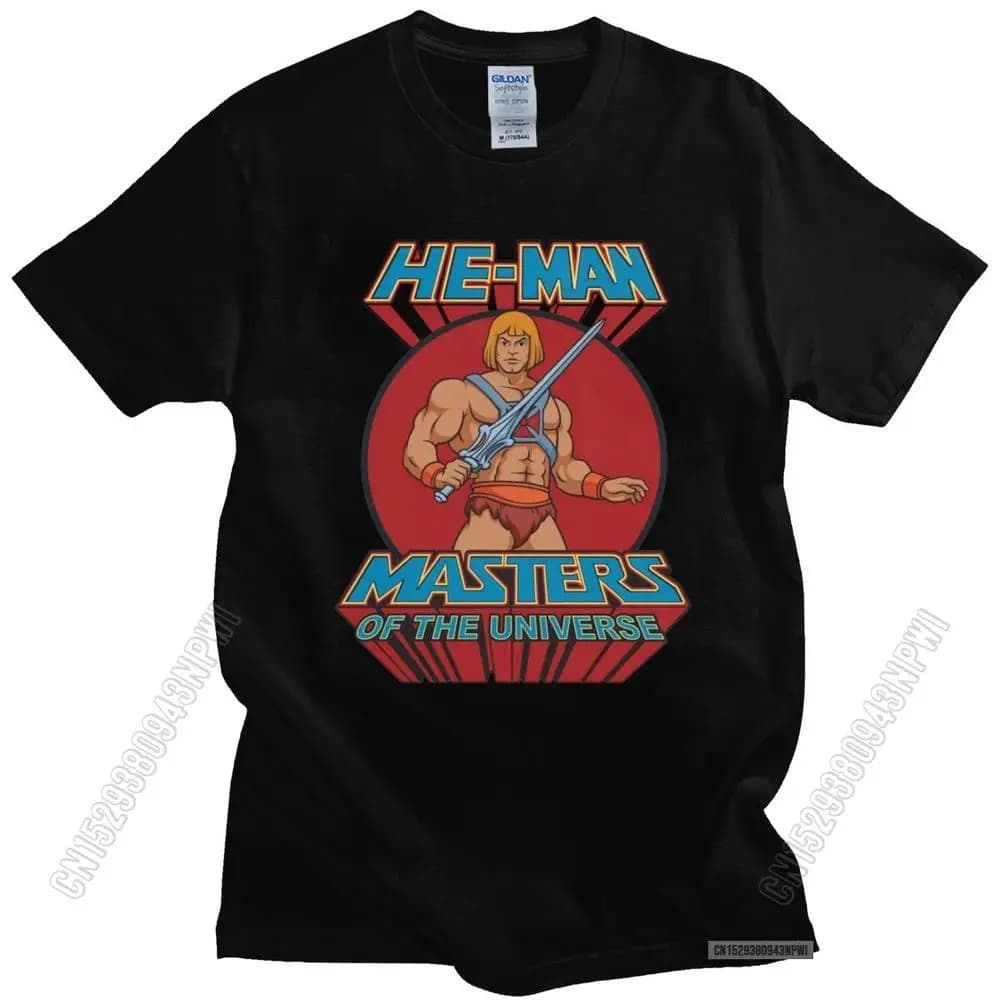 Vintage Masters Of The Universe T Shirt Men 80s O-Neck Cotton He-Man T-Shirt Eternia Anime Tee Tops Summer Graohic Tshirt
