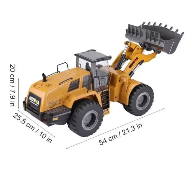 Effect remote control rechargeable car 1/14 scale 22 Channels 2.4GHz Huina 1583 V4 big RC Bulldozer Wheel Loader
