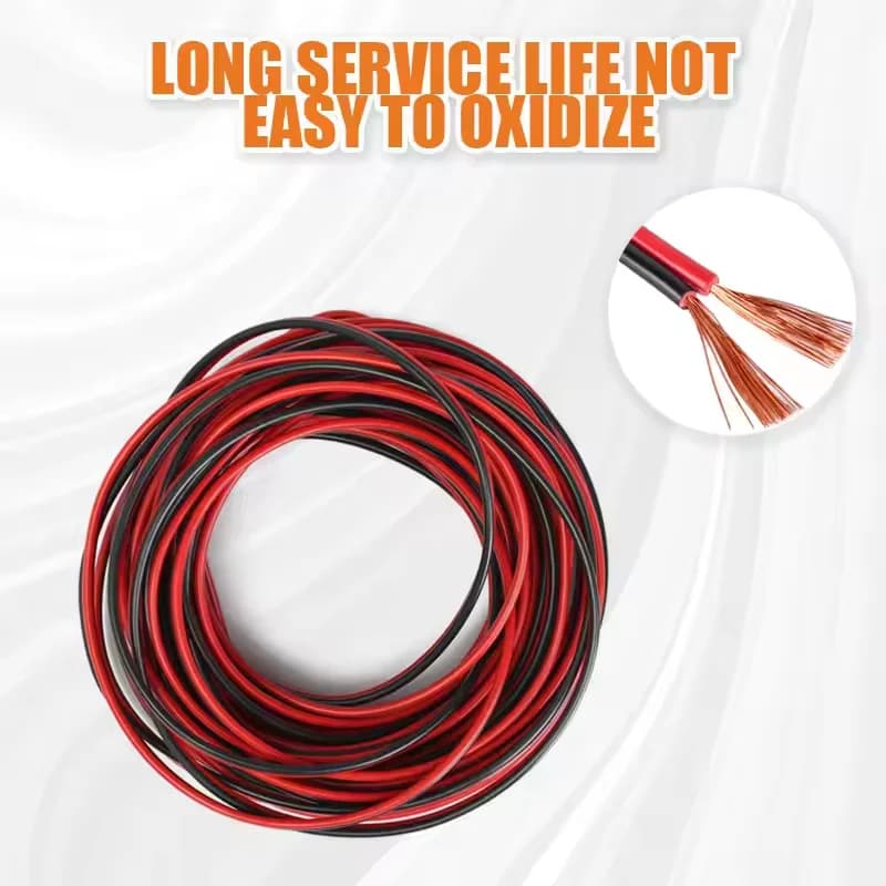 5/10m Red And Black Speaker Cable 2*0.3mm/2*0.5mm Audio Core Wire Tinned Copper 2 Pin AWG For Home Stereo HiFi/Car Player System