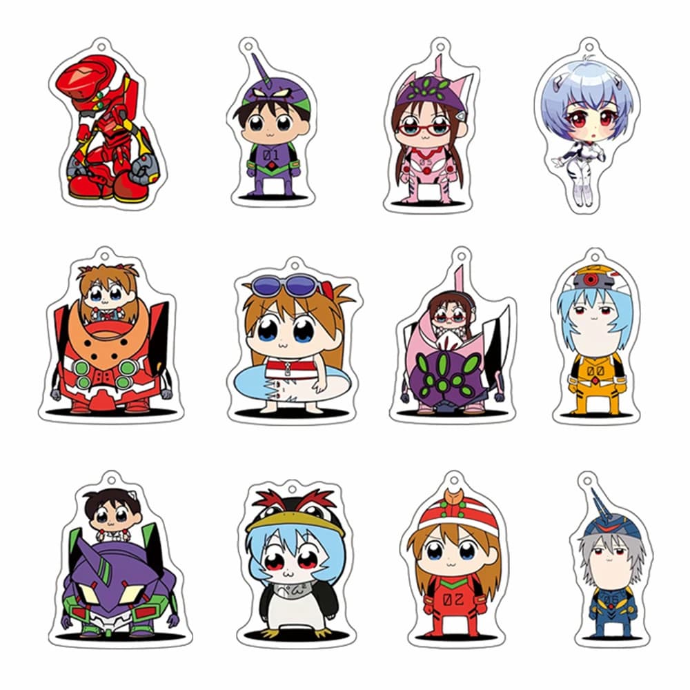 Anime NEON GENESIS EVANGELION EVA Chibi 00 PROTO 01 TEST TYPE Cosplay Acrylic Key Chain Keychain Pendant Prop Accessories Gift