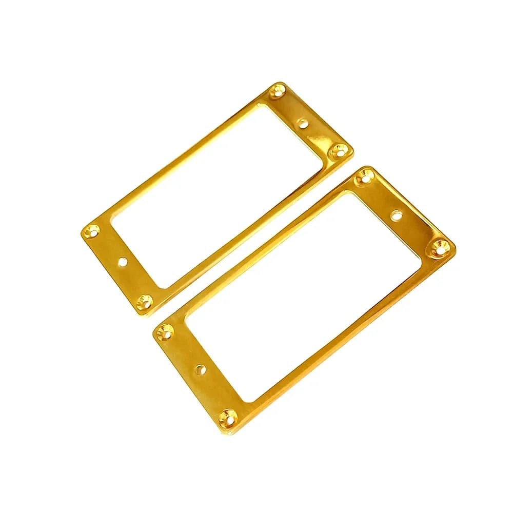 2Pc Flat Aluminum Alloy Humbucker Pickup Mounting Ring Bridge Neck Pickups Cover Frame Replacement for Electric Guitars