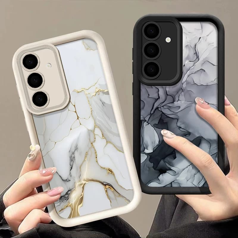 Marble Pattern Case For Samsung Galaxy S25 S24 S23 S22 Ultra Plus S21 S23 S20 FE A56 A55 A54 A53 A52 A34 A14 5G Silicone Cover