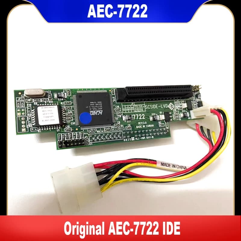 Original AEC-7722 IDE To SCSI 68-Pin IDE To LVD SCSI Bridge Adapter Card IDE To 68-Pin SCSI Storage Controller Adapter Card