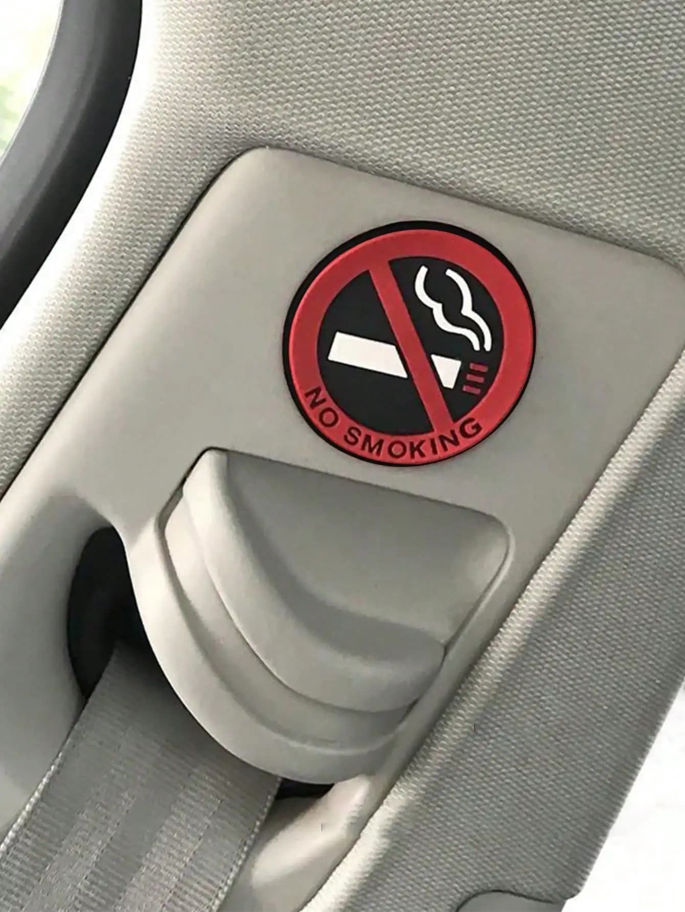 2PCS No Smoking Car Sticker Shape Round Red Sign for Car Glass Business Door Universal Auto Parts