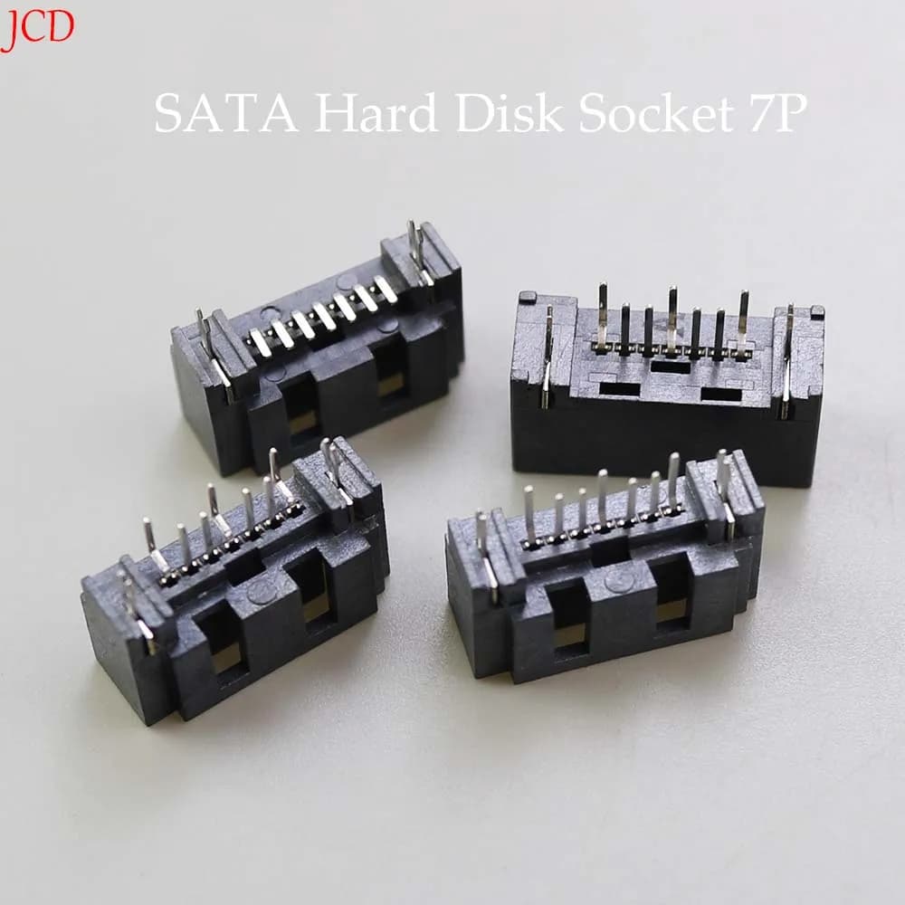 1pcs SATA Connector Male 7P Hard Disk Interface A Type Straight Needle Vertical Socket Curved PIN Connector Socket