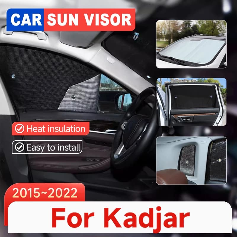 Car Window Sunshades For Renault Kadjar 2015~2022 2016 Car Summer Sunproof Shade Covers Window Visors Windshield Car Accessories