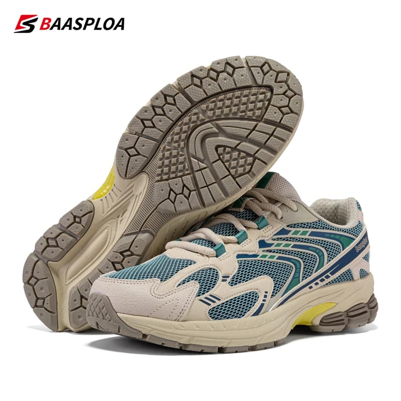 Baasploa Men Running Shoes Casual Sneakers Mesh Breathable Sport Shoes for Men Tenis Lightweight Walking Sneakers Non-Slip