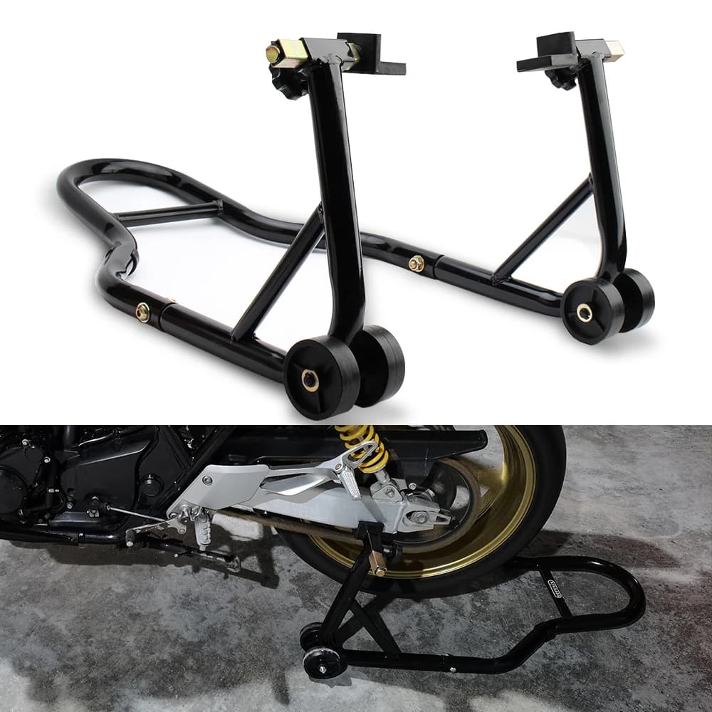 Motorcycle Rear Wheel Support Stand Wheel Stand Black Auto Wheel Support Frame Tire Repairing Tool For Harley Suzuki Universal