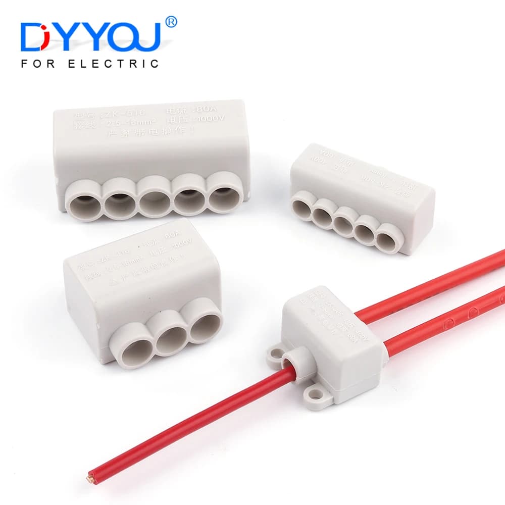High Power 1 in multiple out Cable Splicing 60A/400V 1-6mm2 Wire Connector Screw Wiring Terminal Block 80A/1000V 2.5-16mm2
