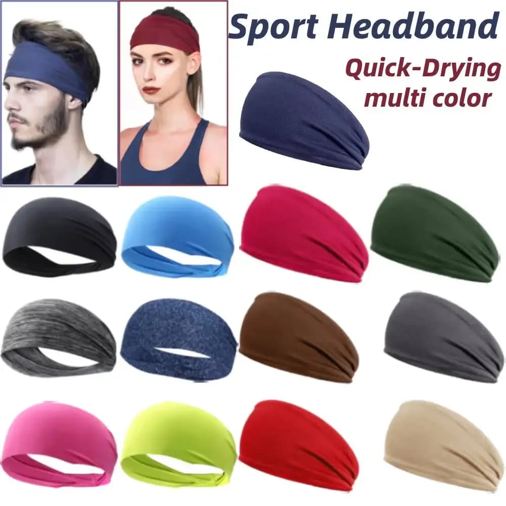 Sport Headband Fitness Sweat Bandage Head Hair Band Tennis Yoga Absorb Sweat Head Band Basketball Running Sweatband Women Men