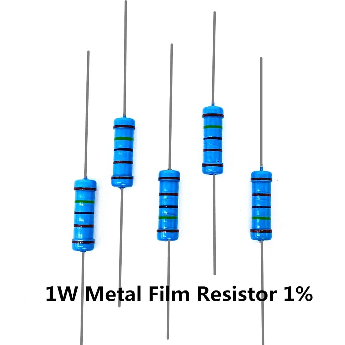 20PCS 1W Metal Film Resistor 1% Five-color Ring Power Resistor 0.1~1M 2 4.7 10R 47 100 220 360 470 1K 2.2K 10K 22K 4.7K 100K Ohm