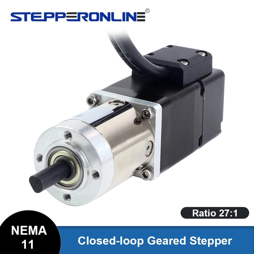 STEPPERONLINE 27:1 Nema 11 Stepper Motors Gearbox Closed-loop Geared Stepper with Encoder 1000PPR Planetary Reducer