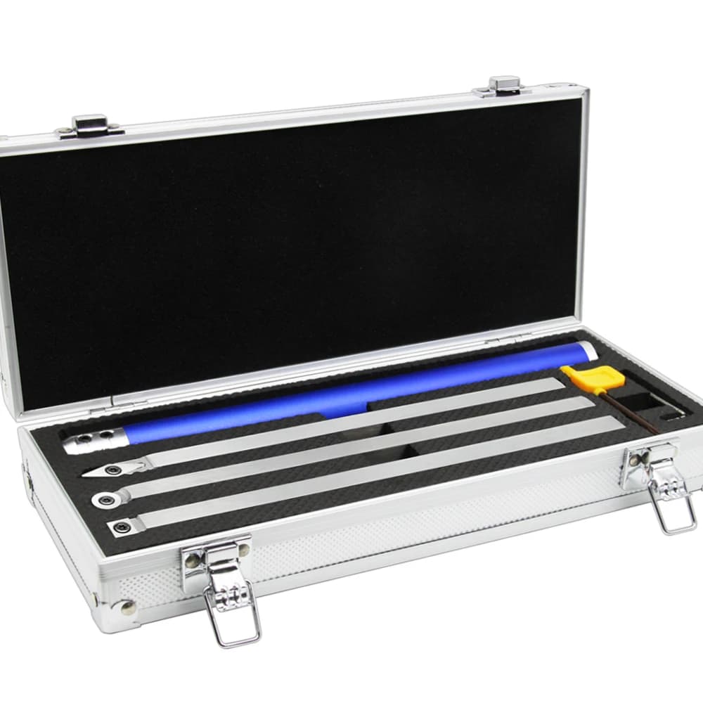 4 in 1 Carbide Wood Turning Tool Set for Lathe Woodturning Tools with Aluminium Handle Stainless Steel Blade Bar in Storage Box