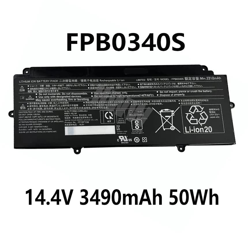 FPB0340S 14.4V 3490mAh 50Wh battery for Fujitsu LifeBook U937 U938 FPCBP536 series FPCBP536 4INP5/60/80 
