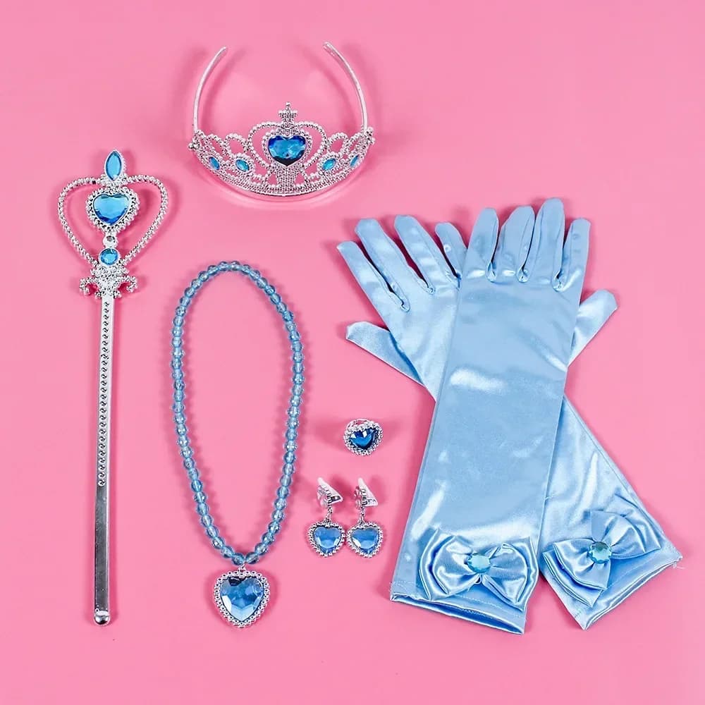 Pincess Anna Elsa Cosply Accessories Crown Magic Wand Necklace Wig Gloves Frozen Snow White Belle Cinderella Princess Role Play