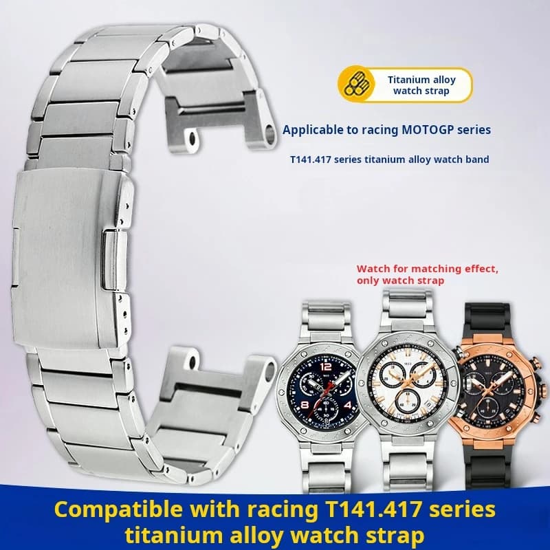 Watch chain For Tissot Motogp Racing T141.417 Notch Watchband Titanium Alloy metal Steel Buckle Men's Strap Bracelet Free tools