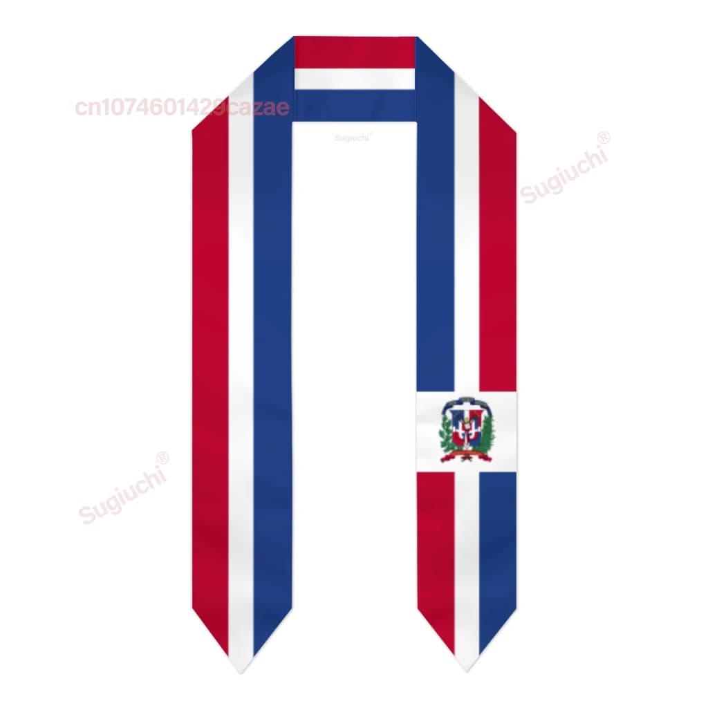 Dominican Republic Flag Thick Graduation Sash Stole Scarf Double Sided Honor Stole For Graduation Students Class Of 2025