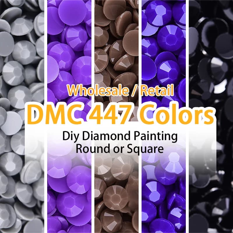 Wholesale DMC Drills Round & Square 447colors for Diy Diamond Painting Embroidery Jewelry cross stitch kits Mosaic For Crafts