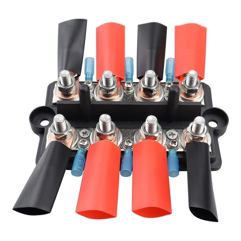 M10busbar Box Board Double Row 4-Terminal Circuit Current Busbar Cable Box Power Box Replacement Accessories For RV Yacht Car