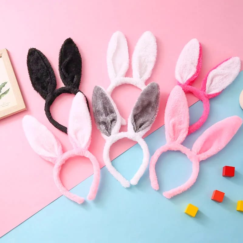 1PC Plush Sequin Rabbit Ear Headband Cross-border Hot Selling Children's Holiday Party Halloween Dressing Headwear.