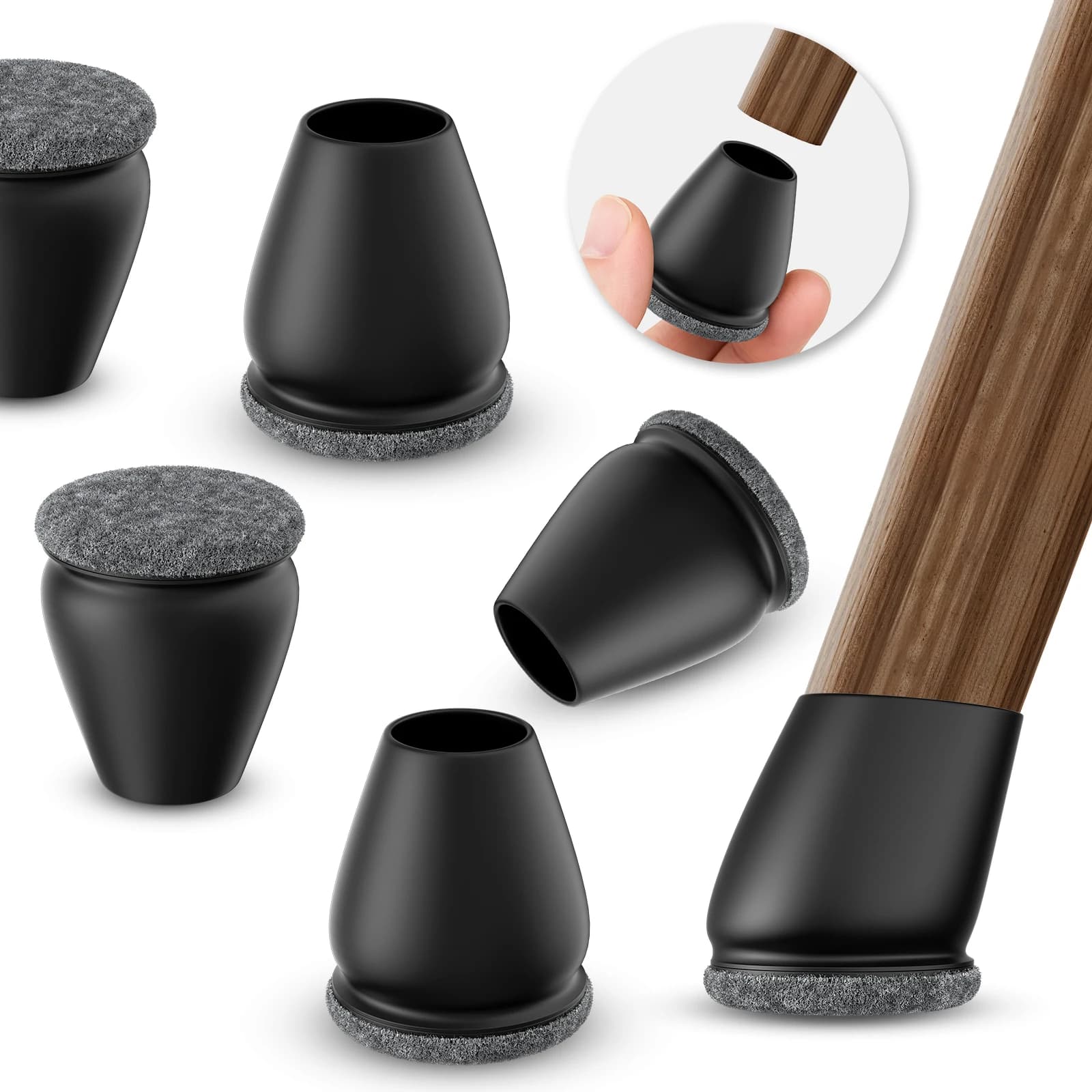 8PCS Chair Leg Floor Protector Felt Foot Cover Diagonal With Thick Wrap Felt Pads Silicone Furniture Table Feet for Hardwood