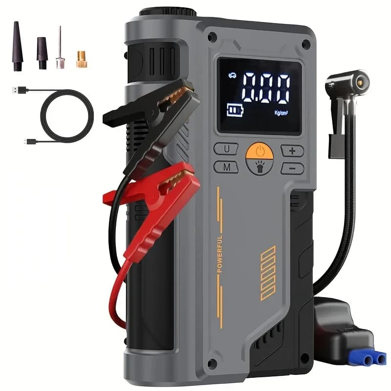 Car Emergency Starting Power Supply Car Mounted Inflation Pump Integrated Machine 12V Battery Emergency Power On