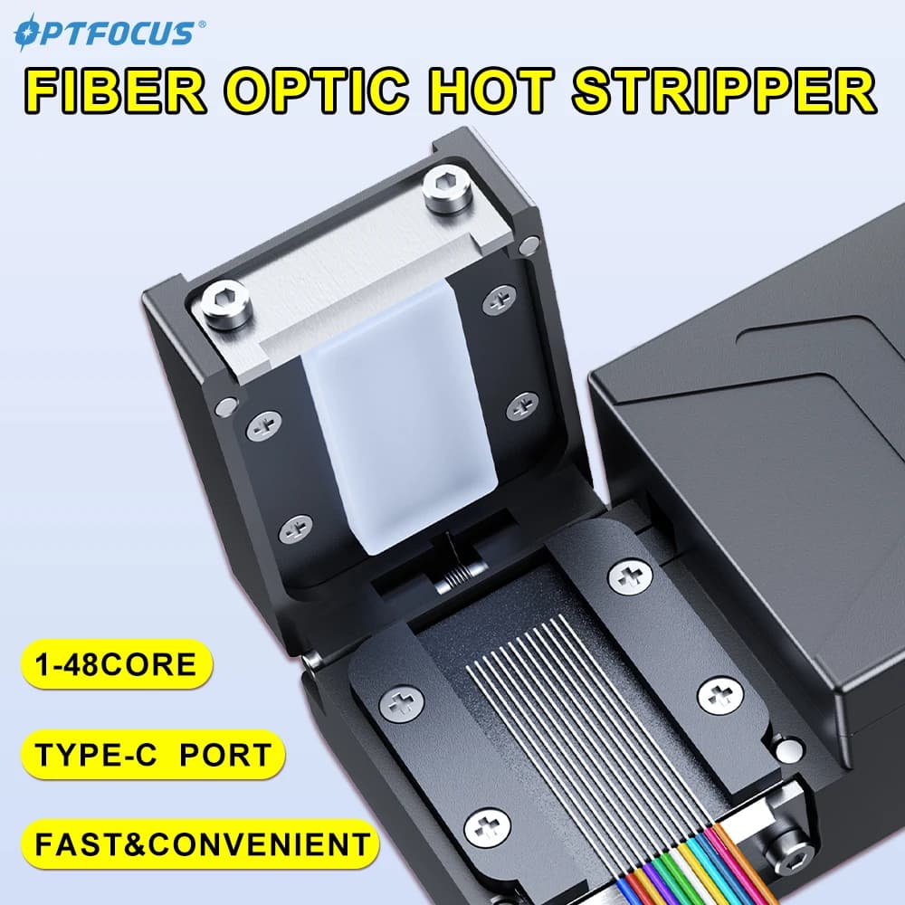 OPTFOCUS Fiber Thermal Stripper 2500mAh Stripping of ribbon Fiber Optic Cable Fusion Tool Fiber Hot Stripper