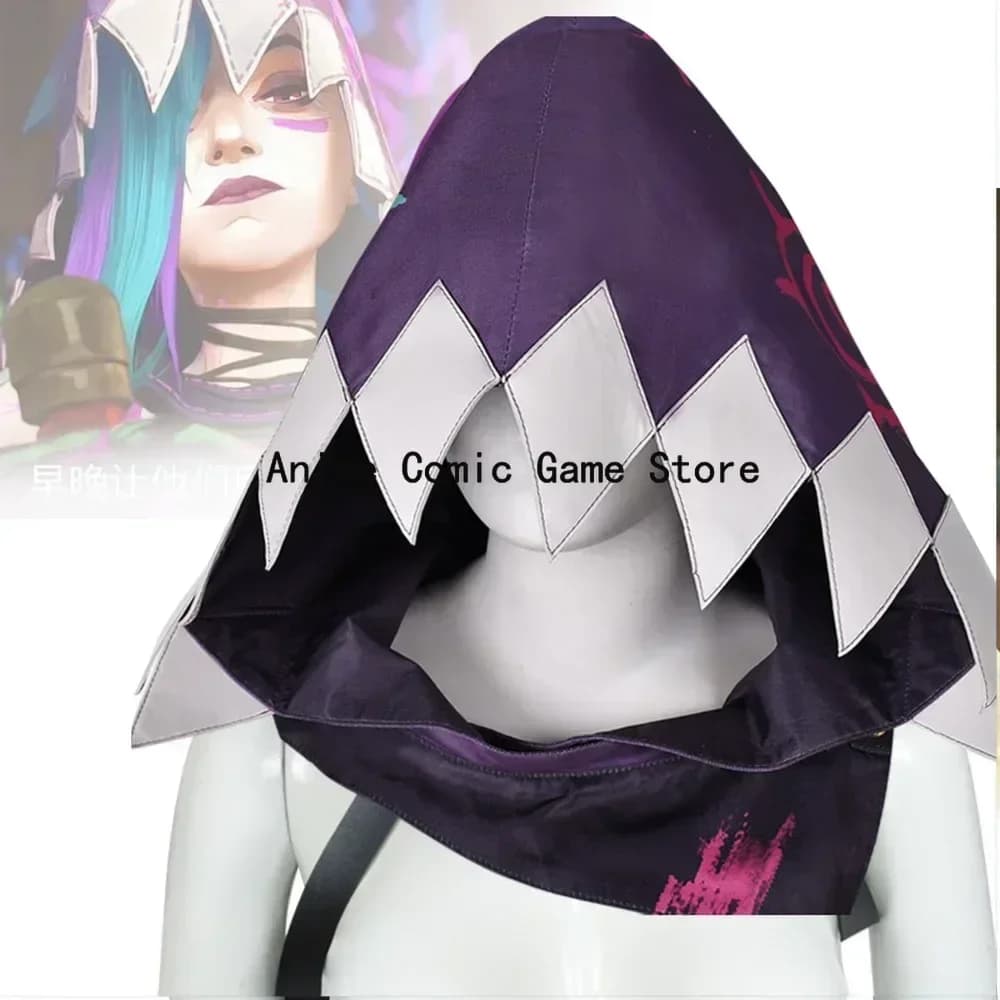 IN STOCK Jinx Arcane Cosplay Outfit Wig Anime Game LoL Purple Hat Accessories Outfits Halloween Party Role Play Suit for Women