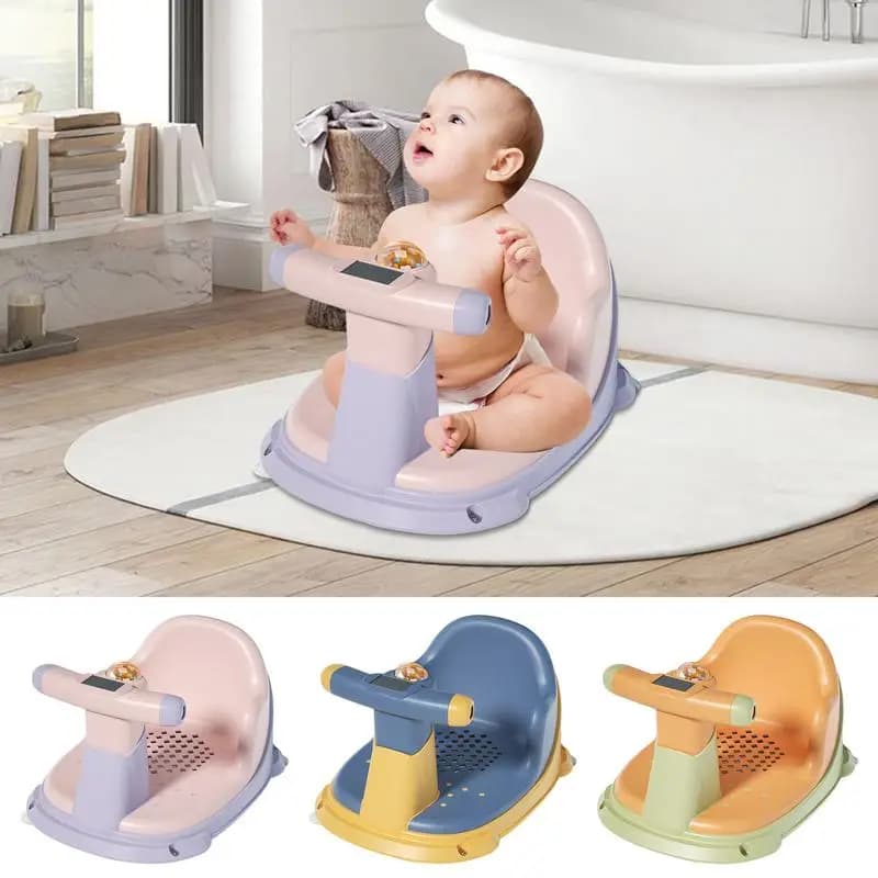 Baby Shower Seat Ergonomic Bathtub Intelligent Bathtub Seat With Temperature Sensing Skin-Friendly Baby Bath Tub Seat For Kids