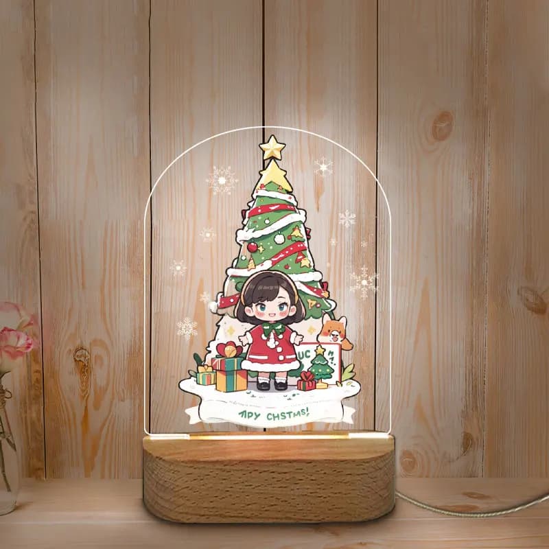 Acrylic LED Night Light Personalized USB Lamp For Santa Clause Christmas Domestic Decoration