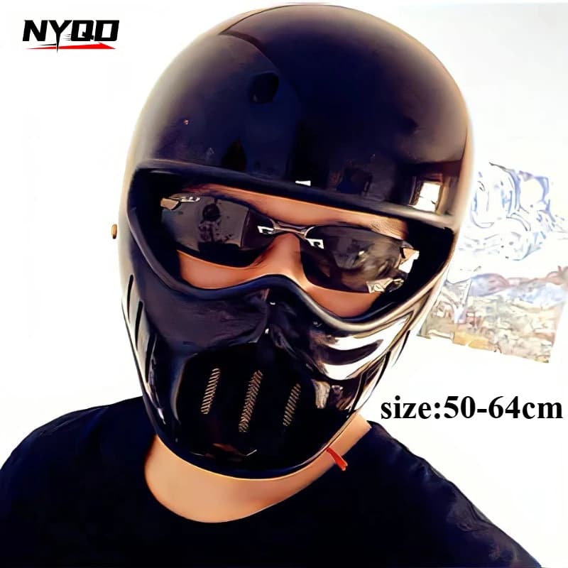 McKenstein Retro Motorcycle Cruising Full Helmet Small Helmets Body Soldier Electric Vehicle Full Cover All Season helmet