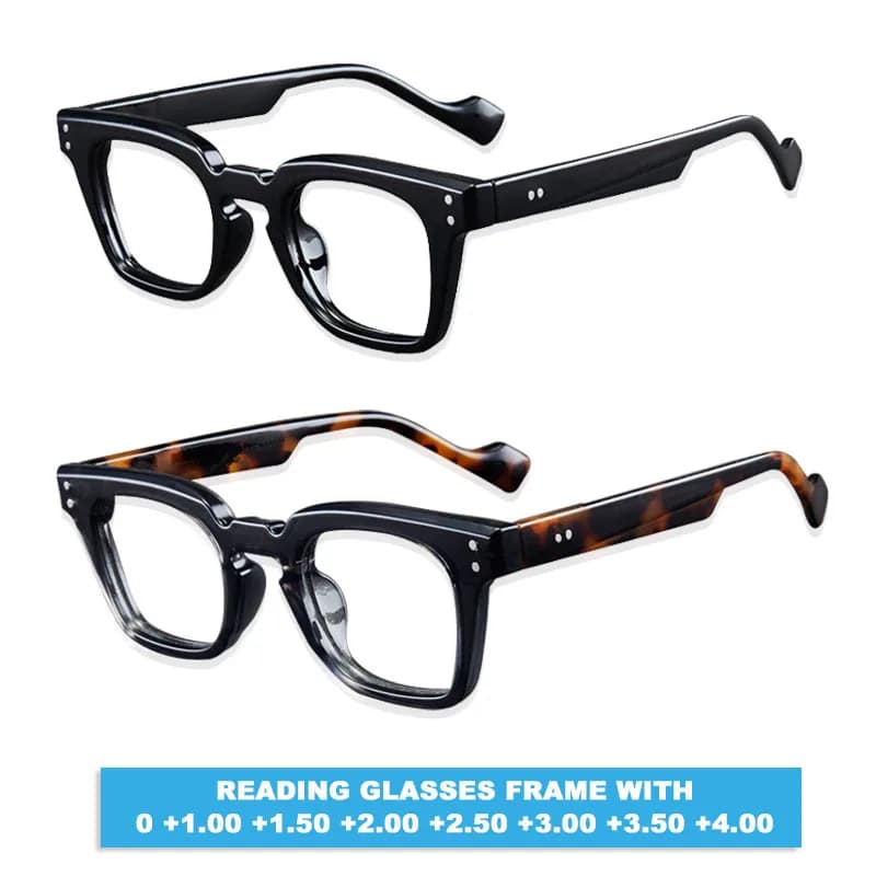 2025 New Large Frame Square Presbyopic Reading Glasses Women Men Vintage Spectacles With 0 +1.0 +1.5 +2.0 +2.5 +3.0 +3.5 +4.0