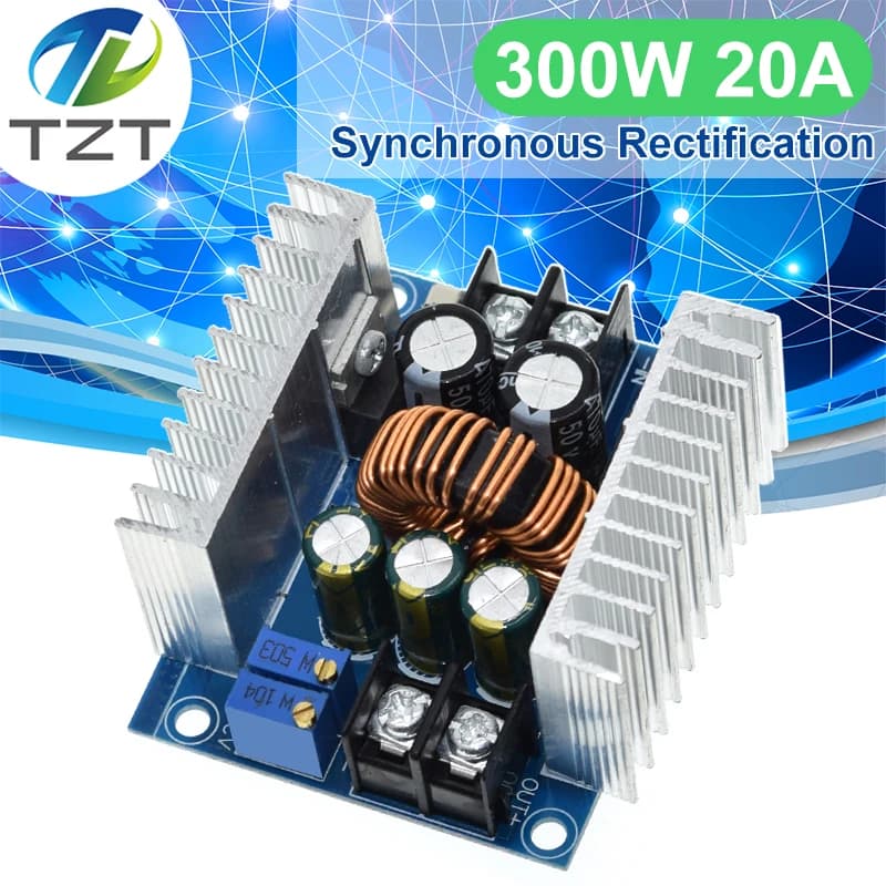 300W 20A DC-DC Buck Converter Step Down Module Constant Current LED Driver Power Step Down Voltage Module Electrolytic Capacitor