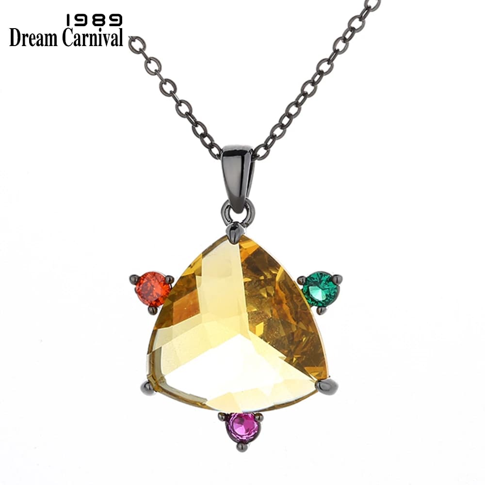 DreamCarnival1989 Delicate Topaz-Zircon Sweater Necklace Women Wedding Party Jewelry Factory Direct Sell Colorful Fashion WP7029