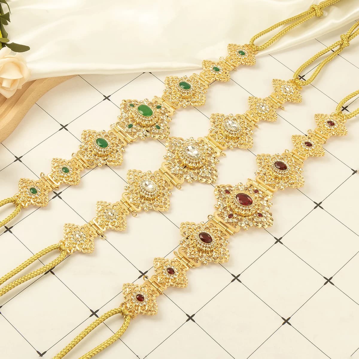 Moroccan Caftan Belt For Women Wedding Dress Gold Color Belly Chain Jewelry Arab Robe Bijoux Bridal Gift Lenght Adjustable