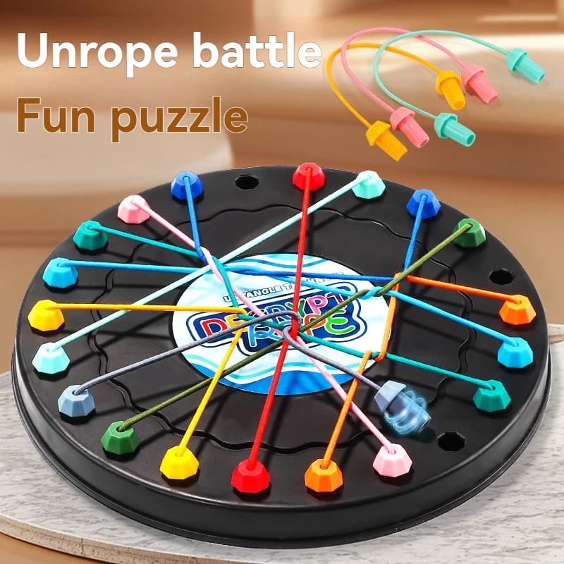 New Kid Rope Knots Puzzle Board Game Color Line Twisted Connected Ropes Logic Thinking Table Game Parent Child Interactive Toy