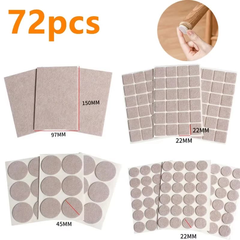 16 Styles Thicken Self Adhesive Felt Chair Leg Pads Floor Protectors Furniture Legs Table Leg Covers Round Bottom Anti-Slip Pads
