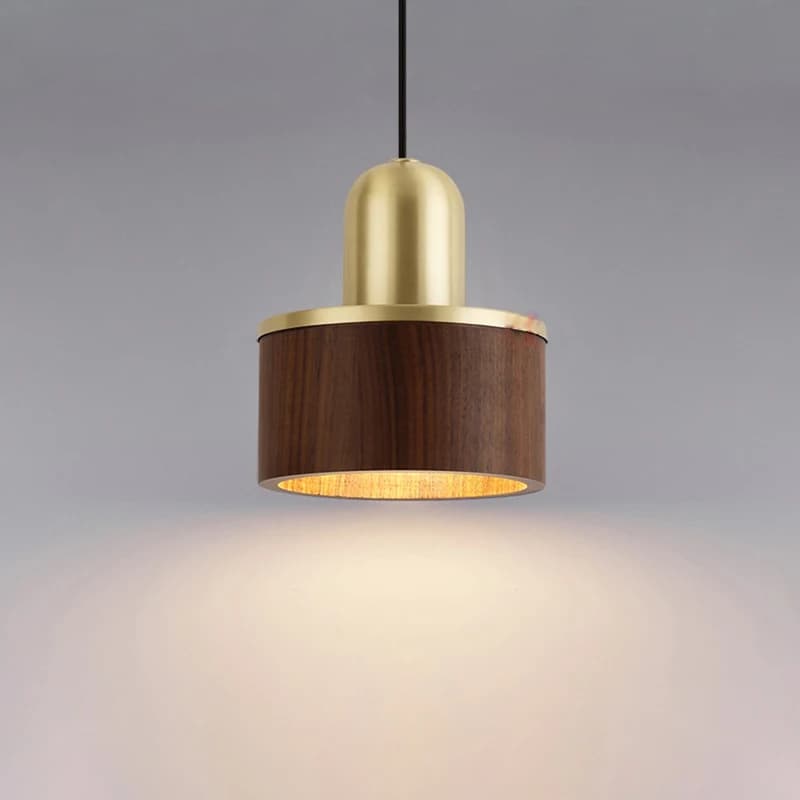 wood lamp Black walnut pendant lights home Decor brass living room dining room bar LED light bedroom bedside hanging lamps
