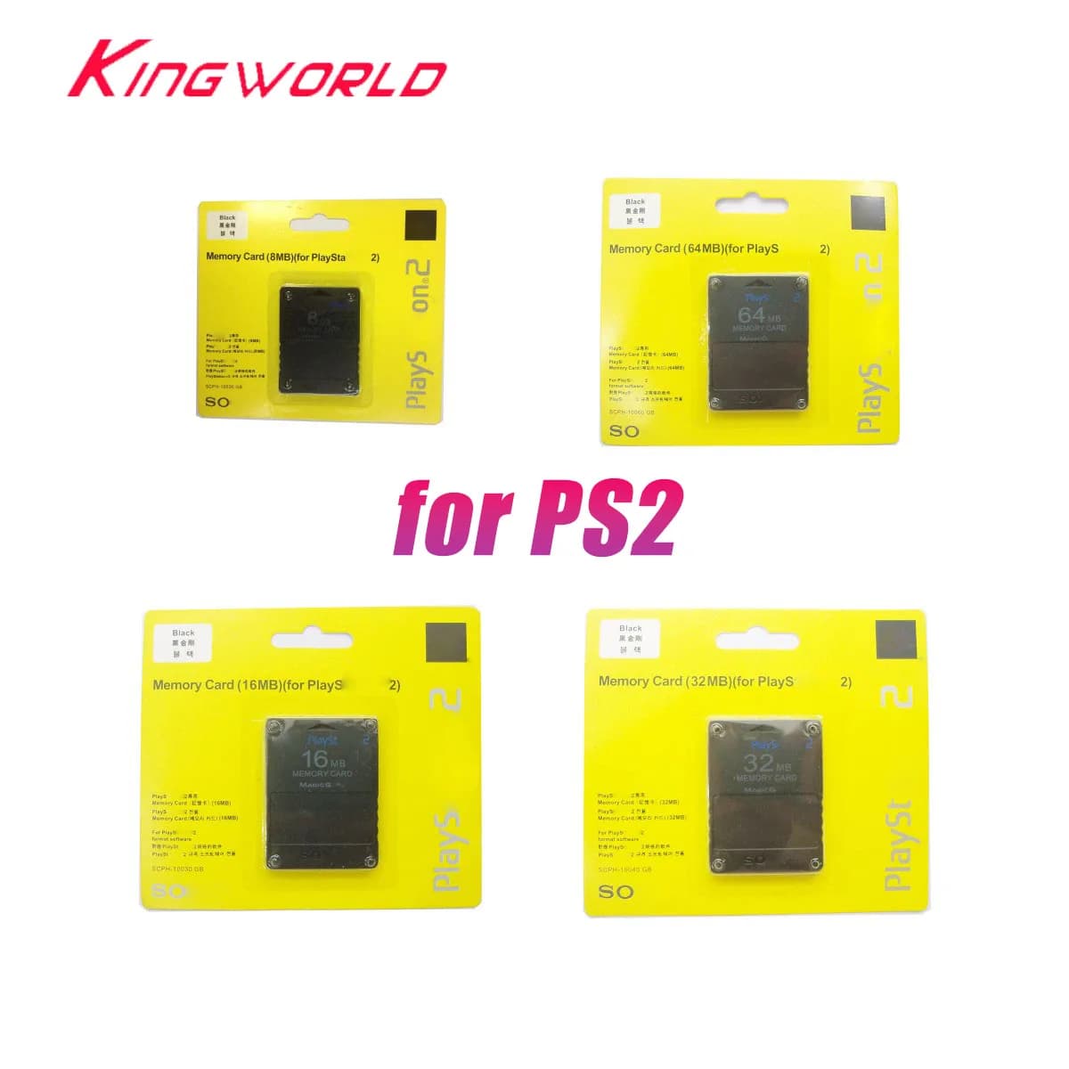 1pcs For PS2 Expansion Cards 8MB/16MB/32MB/64MB Megabyte Memory Card For PS2 Game Data Console Repair Replacement