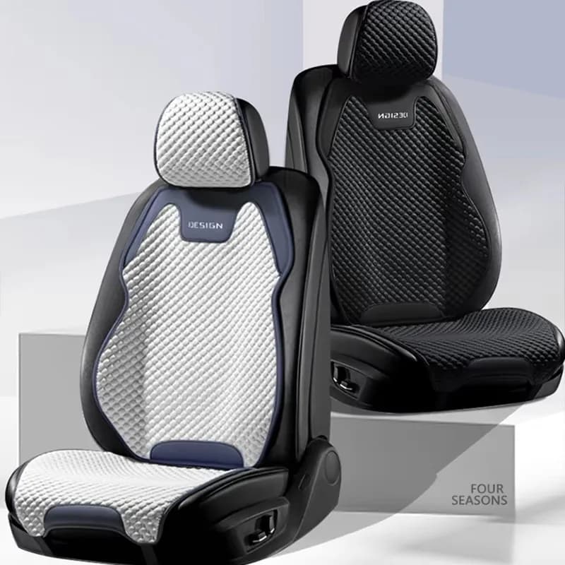 Universal Ice Silk Car Seat Cushion Breathable Seat Cover Sweat Absorption Cool Cushion Universal Split Single Sitting Rear Set
