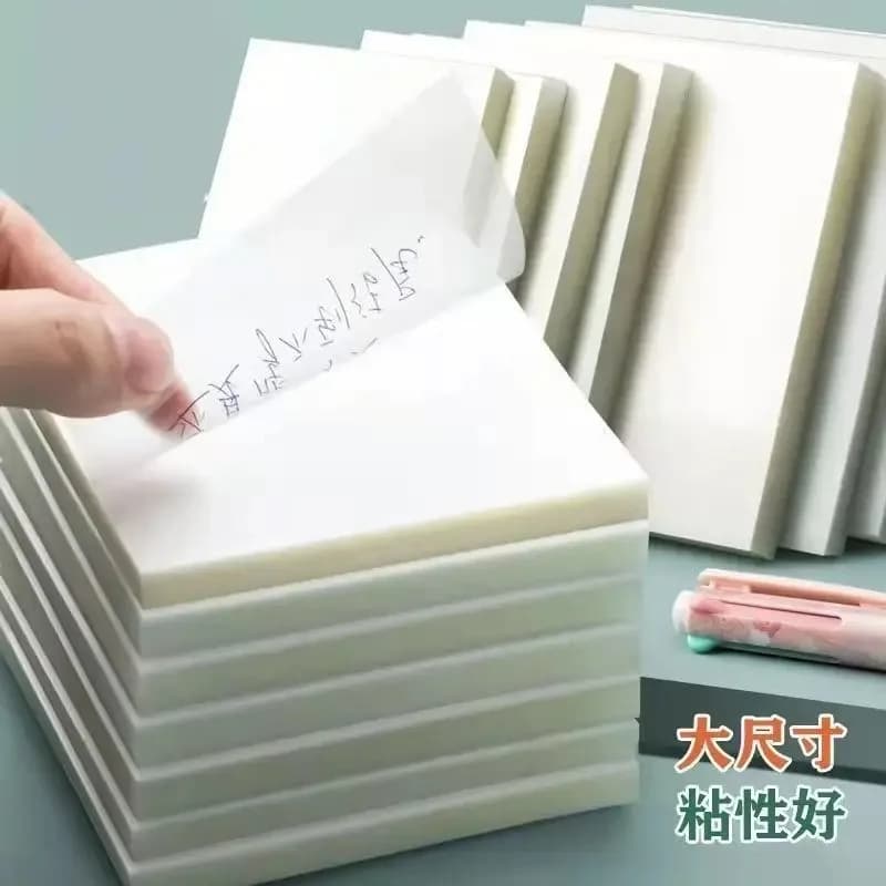Transparent Sticky Notes 50 Sheets Waterproof Memo Pad Colourful Note Paper Pads School Office Supplies Clear Notepad Stationery