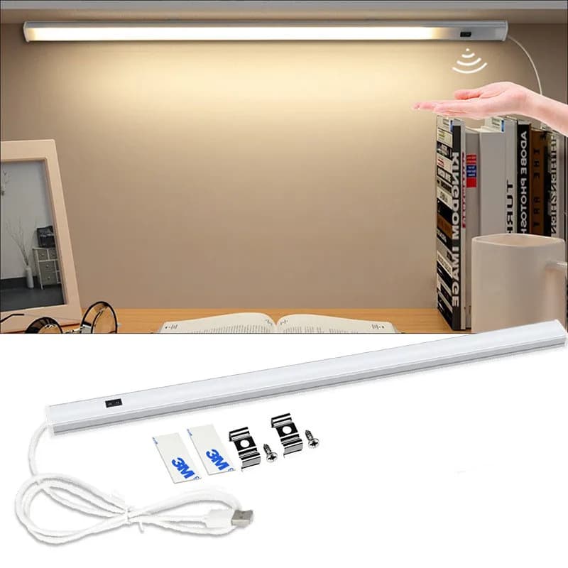 30/40/50CM LED Cabinet Light PIR Motion Hand Sweep Sensor Night Lights USB Plug For Kitchen Bedroom Closet Bedside Night Lamp