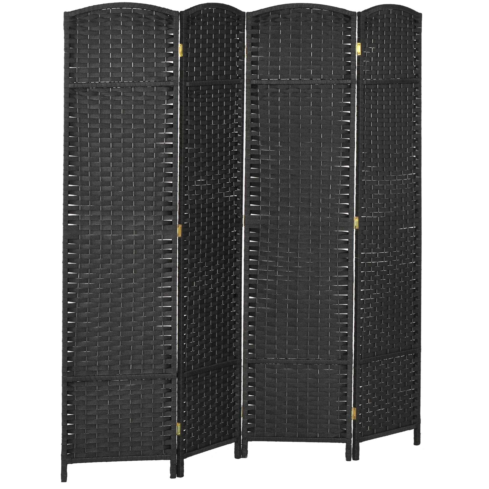 HOMCOM 4 Panel Room Divider Freestanding Folding Privacy Screen Black