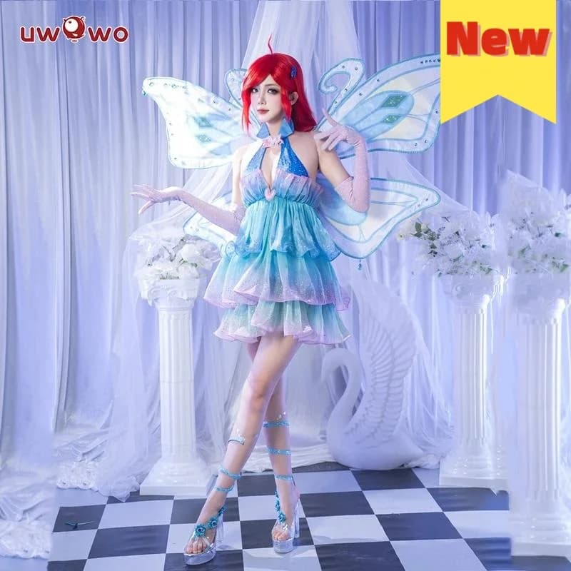 IN STOCK UWOWO Bloomm Anime Cosplay Costume Big Fairy Wings Cosplay Princes Costume Outfit Butterfly Halloween Costumes