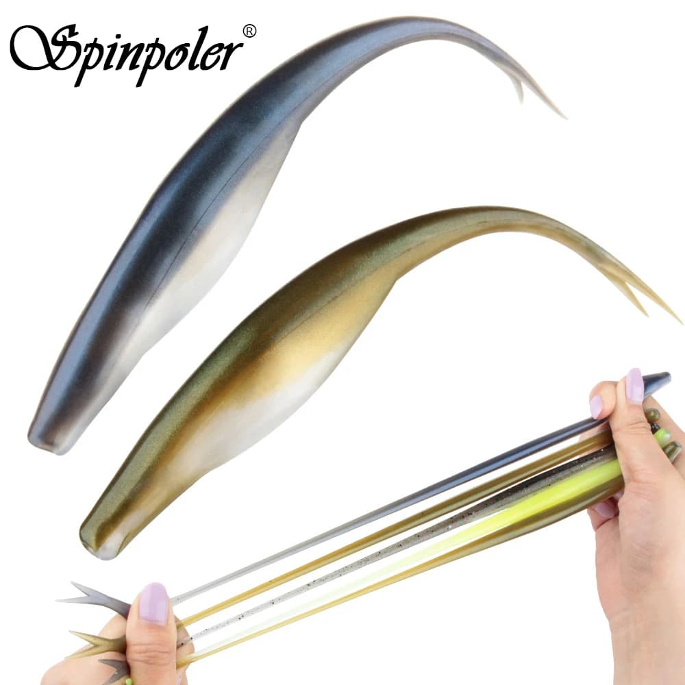 Spinpoler Jerk shad Floating TPR Soft bait fishing lure 4.72" Slightly split tail Artificial Silicone drop shot bass sea tackle