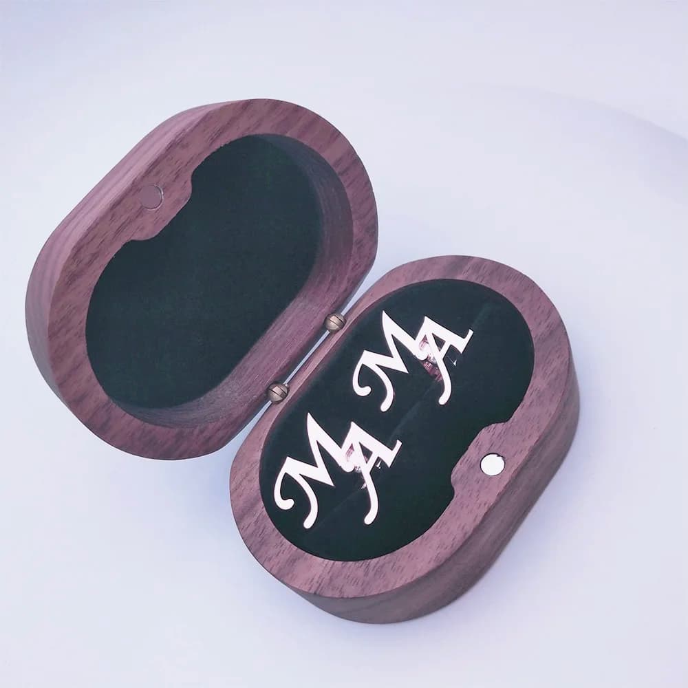 Tangula Custom Men's Stainless Steel Cufflinks For Groom Initials Cufflinks With Oak Gift Box Wedding Bridegroom Jewelry Gift